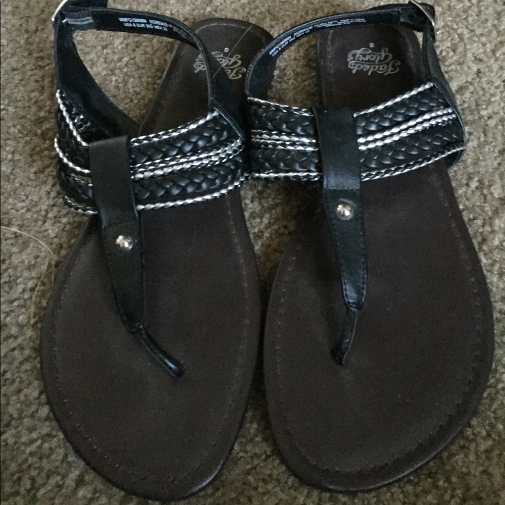 Black & Silver - Faded Glory Sandles